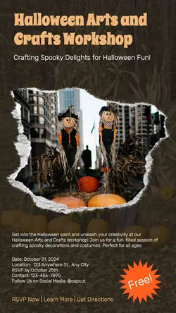 Halloween Crafts Workshop Instagram Story