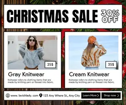 Christmas Sale Knitwear Promotion Facebook Post