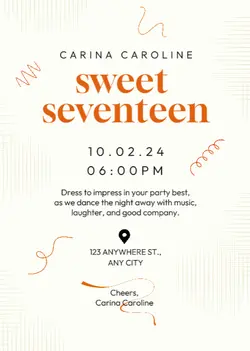 Non-Marketing Invitation Card Red Minimalist