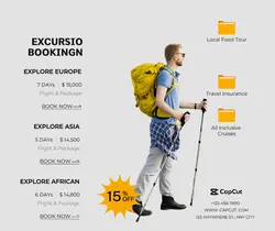 Services Excursion Booking Display Minimalist