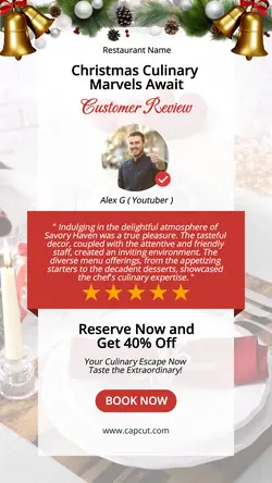 Christmas Restaurant review Instagram Story