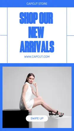 Fashion Shop New Arrivals Instagram Story White Blue Minimalist