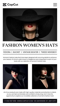 Fashion Women's Hats Product Display Insta Story