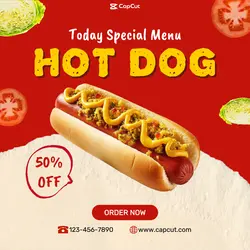 Today Special Menu Hot Dog Instagram Post
