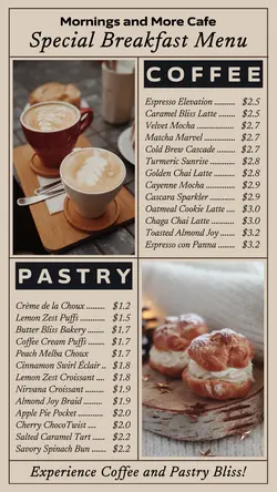 Food and Beverage Cafe Menu Instagram Story