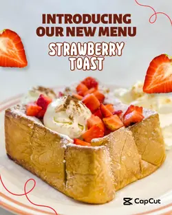 Food Strawberry Toast Menu Instagram Portrait