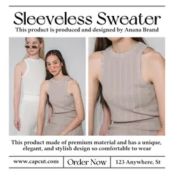 Fashion Sleeveless Sweater Display Instagram Post