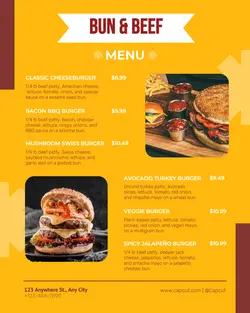 Yellow Food Menu Instagram Portrait