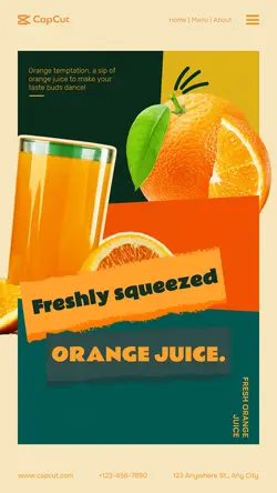 foodstuff&orange juice display Minimalist style