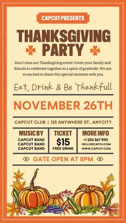 Invite to Attend Thanksgiving Event