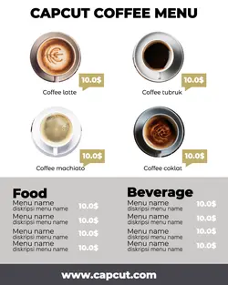design business templates for coffee and food menus for Instagram portraits
