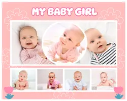 Non-Marketing Photo Collage Baby Pink Background