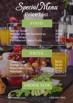 NON-MARKETING SPECIAL MENU PRICE LIST