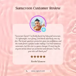 Beauty and Personal Care Sunscreen Testimonial Review Instagram Post