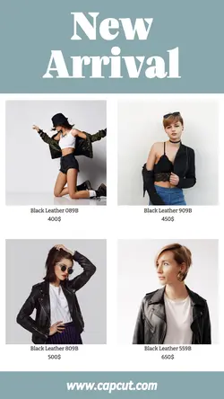 Black Leather Jacket Display Instagram Story