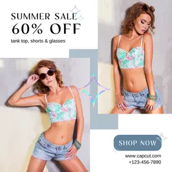 Cool Summer Sale Instagram Post Simple Minimalist
