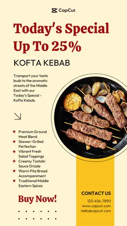 Food & Beverages Kofta Kebab Menu Promotion