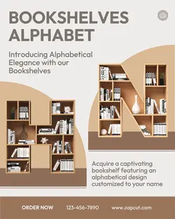 Household & Furniture Bookshelves Alphabet Instagram Portrait