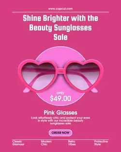 pink sunglasses product display for instagram post
