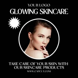 Glowing Skincare Product Display Instagram Post
