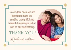 Non Marketing - Personal Sharing Cards - Anniversary Thank You Note - Retro with Photo