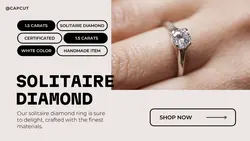 Fashion Jewerly Solitaire Diamond Ring Product Display Youtube Thumbnail