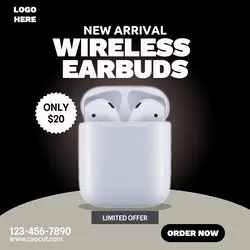 Electronics - Wireless Earbuds - Instagram ad