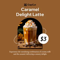 Food & Beverage Caramel Late Display Menu Instagram Post