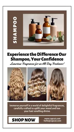 Beauty and Personal care Product Display Luxurious Fragrances Shampoo Instagram Story