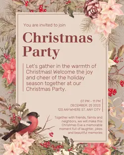 Christmas Invitations Card Instagram Portrait