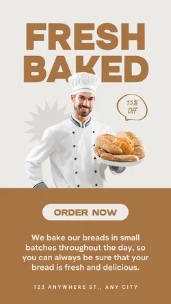 Beige and Brown Modern Fresh Baked Instagram Story