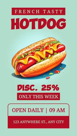 French Tasty Hotdog Promotion Instagram Story