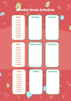 Non-Marketing Education-Time Schedule Cute