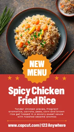 Food Fried Rice Menu Display Instagram Story
