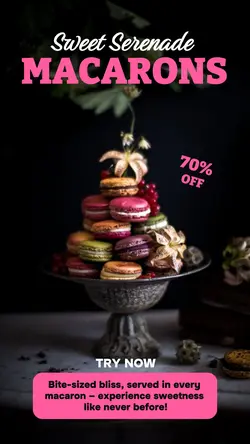 Untitled Food and Beverage - Instagram Sweet Serenade Macarons - Instagram Story