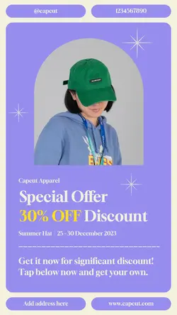 Fashion Hat Discount Instagram Story