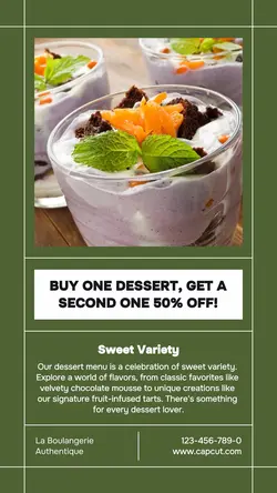 Food dessert promotion instagram story