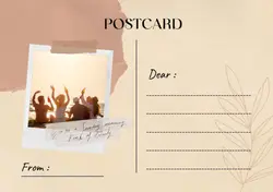 Non-Marketing Friendship Postcard Beige