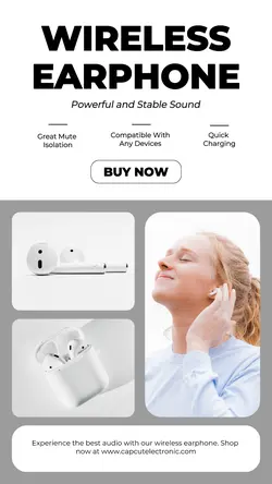 Electronic Earphone Display Instagram Story