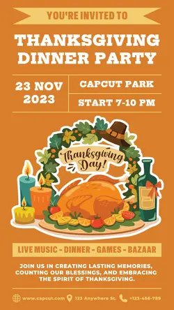 Thanksgiving Dinner Party Invitation TikTok Post