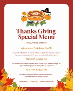 Thanksgiving Special Menu Instagram Post