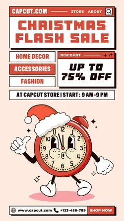 Christmas Flash Sale Poster Promotion TikTok Post
