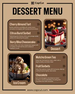 Dessert Menu Display Instagram Portrait