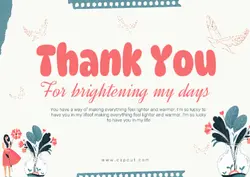 Non-Marketing Personal Card For Brightening My Day