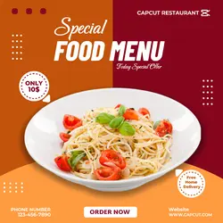 Special Food Promotion Instagram Post Orange And Red Modern