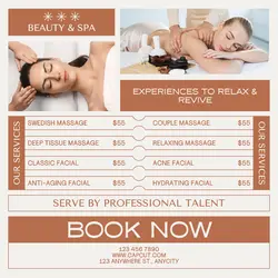 Modern Beige Beauty & Spa Menu Instagram Post