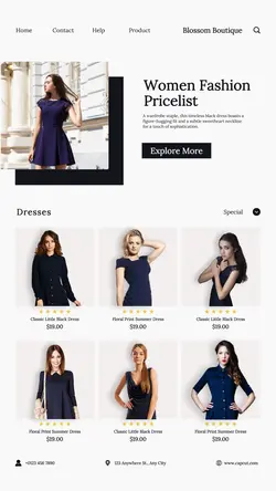 Women Fashion Pricelist Instagram Story