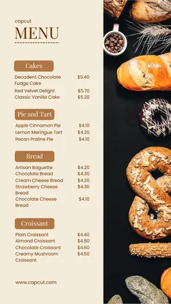 Food & Beverages Bakery Pricelist Instagram Story