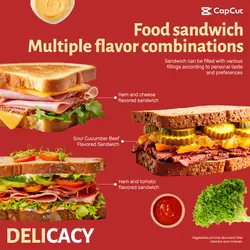 food sandwich display Colorful style