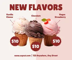Food New Ice Ceam Display Facebook Post